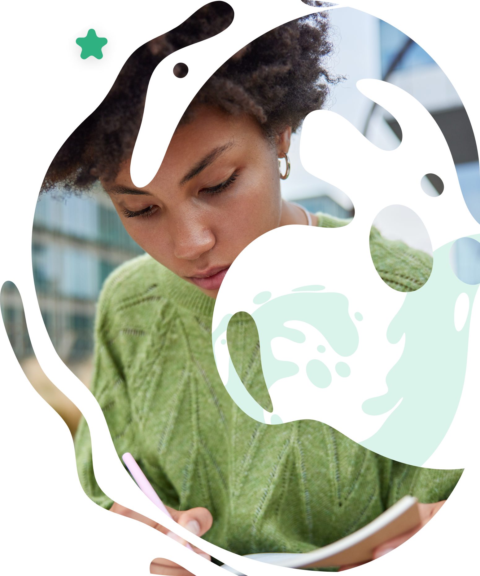 Student learning about sustainability